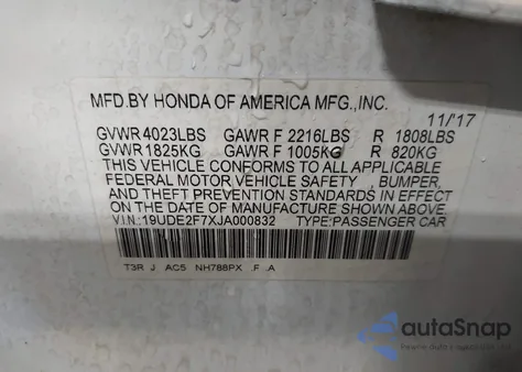 2018 Acura Ilx Premium Package/Technology Plus Package from USA, damaged, VIN 19UDE2F7XJA000832